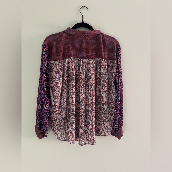 Free People - Dani Blouse Dark Combo - Size Small - Picture 6 of 9